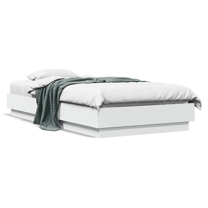 sengeramme 75x190 cm konstrueret træ hvid