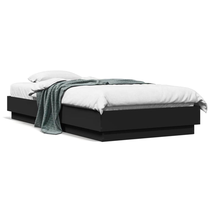 sengeramme 75x190 cm konstrueret træ sort