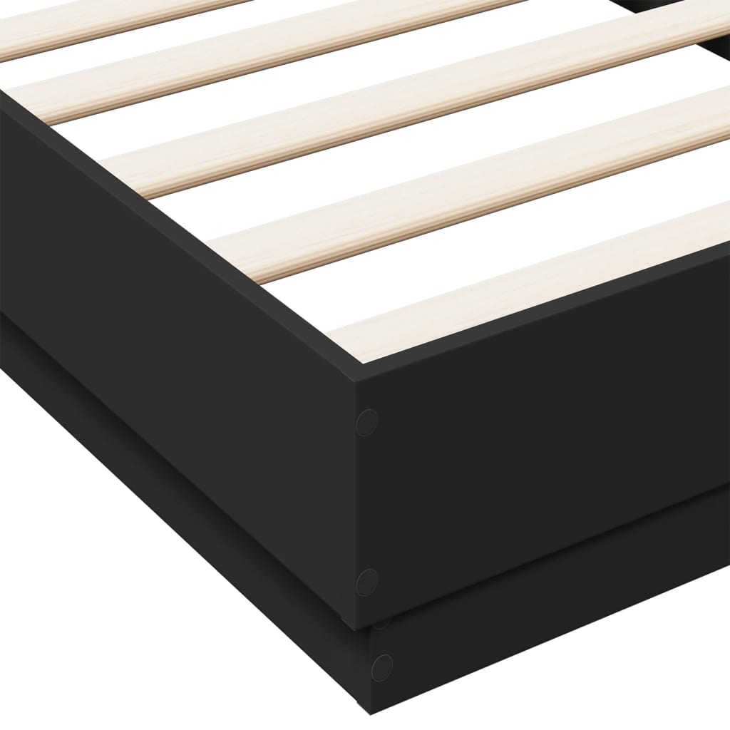 sengeramme 75x190 cm konstrueret træ sort