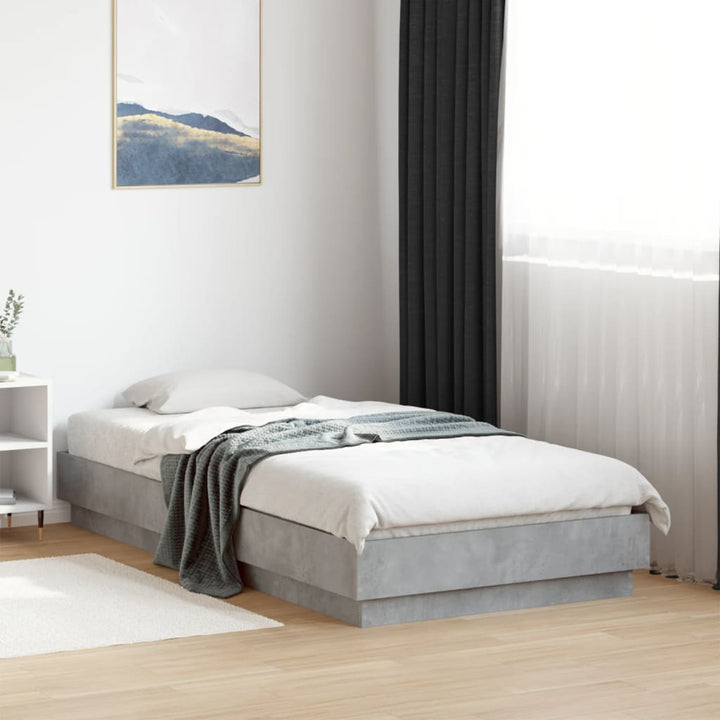 sengeramme 75x190 cm konstrueret træ betongrå