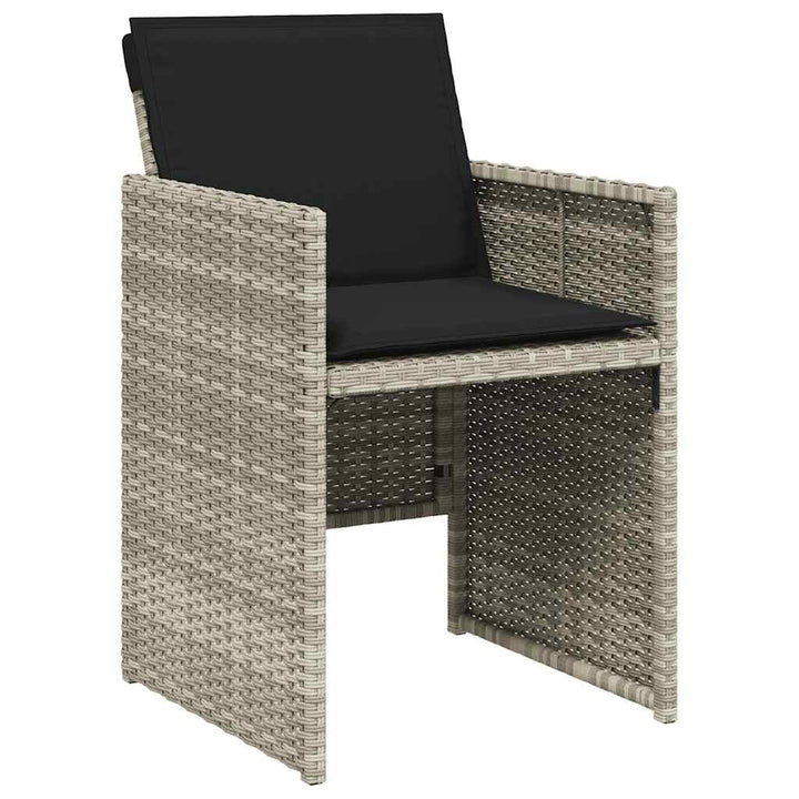 loungesæt til haven 11 dele med hynder polyrattan lysegrå