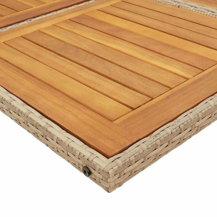 spisebordssæt til haven 5 dele med hynder polyrattan beige
