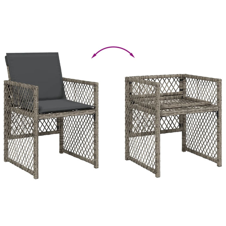 loungesæt til haven 11 dele med hynder polyrattan grå