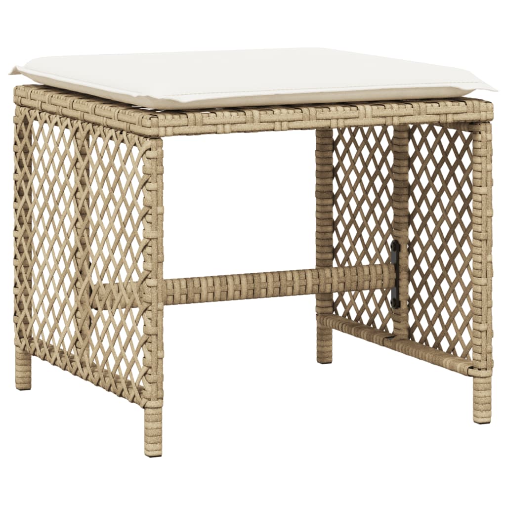 spisebordssæt til haven 9 dele med hynder polyrattan beige