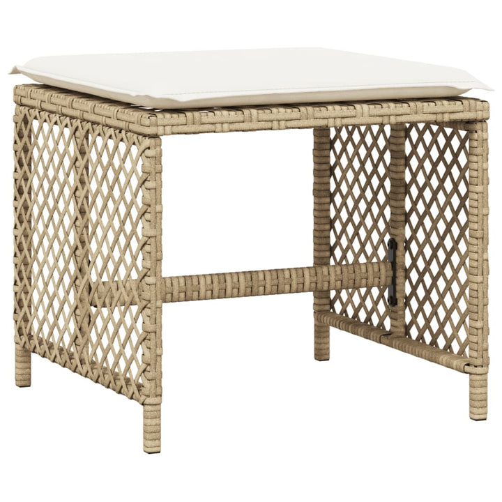 spisebordssæt til haven 9 dele med hynder polyrattan beige