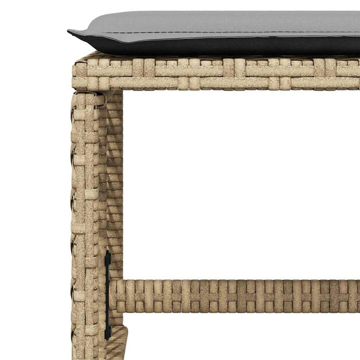 spisebordssæt til haven 11 dele med hynder polyrattan beige