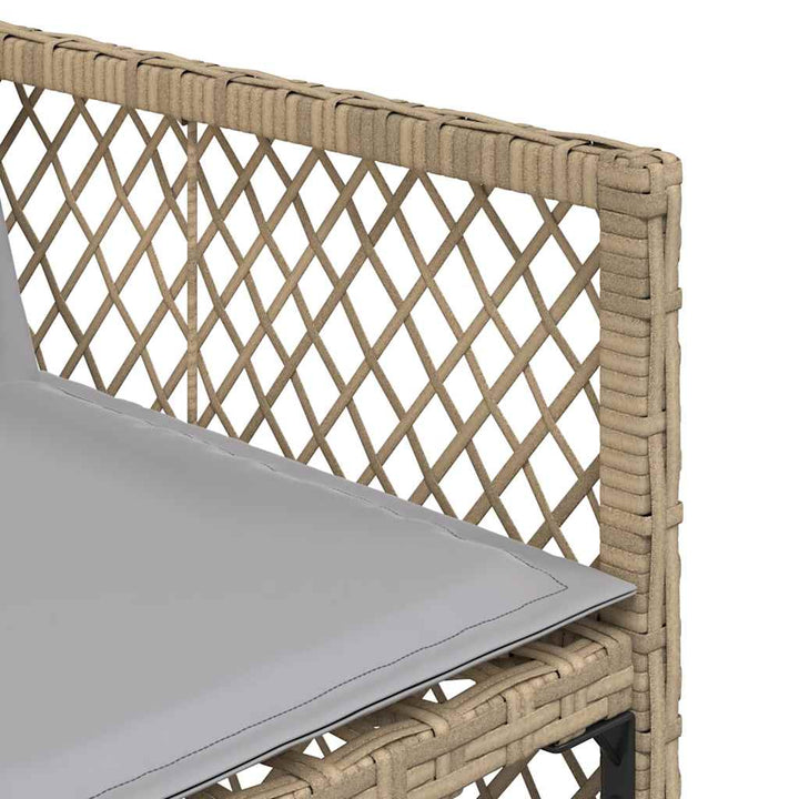 spisebordssæt til haven 9 dele med hynder polyrattan beige