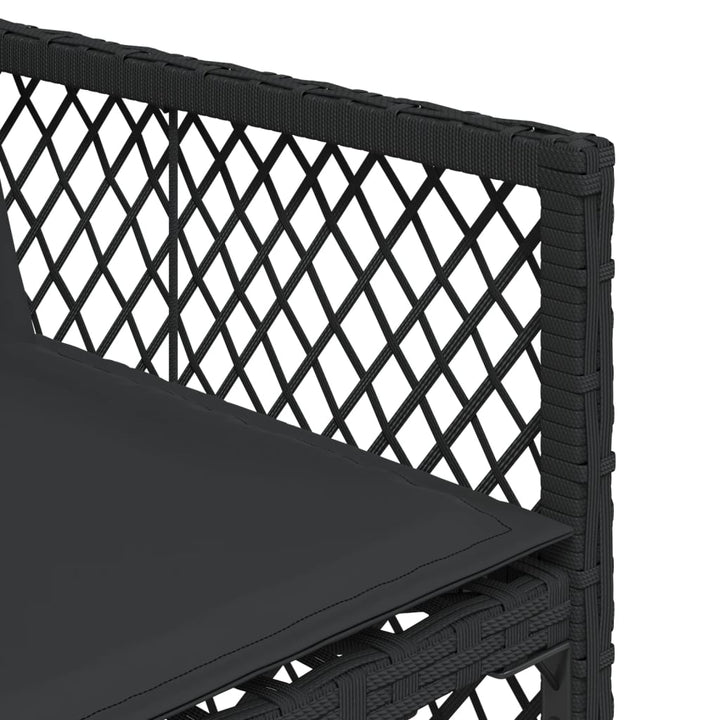 spisebordssæt til haven 15 dele med hynder polyrattan sort