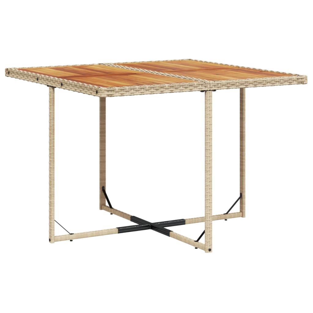 spisebordssæt til haven 5 dele med hynder polyrattan beige