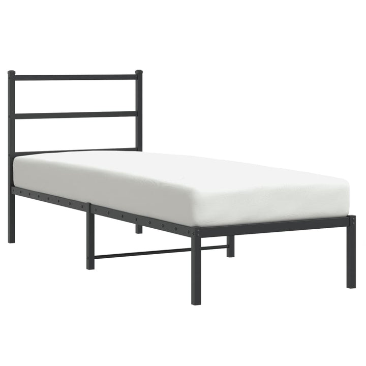 sengeramme med sengegavl 75x190 cm metal sort