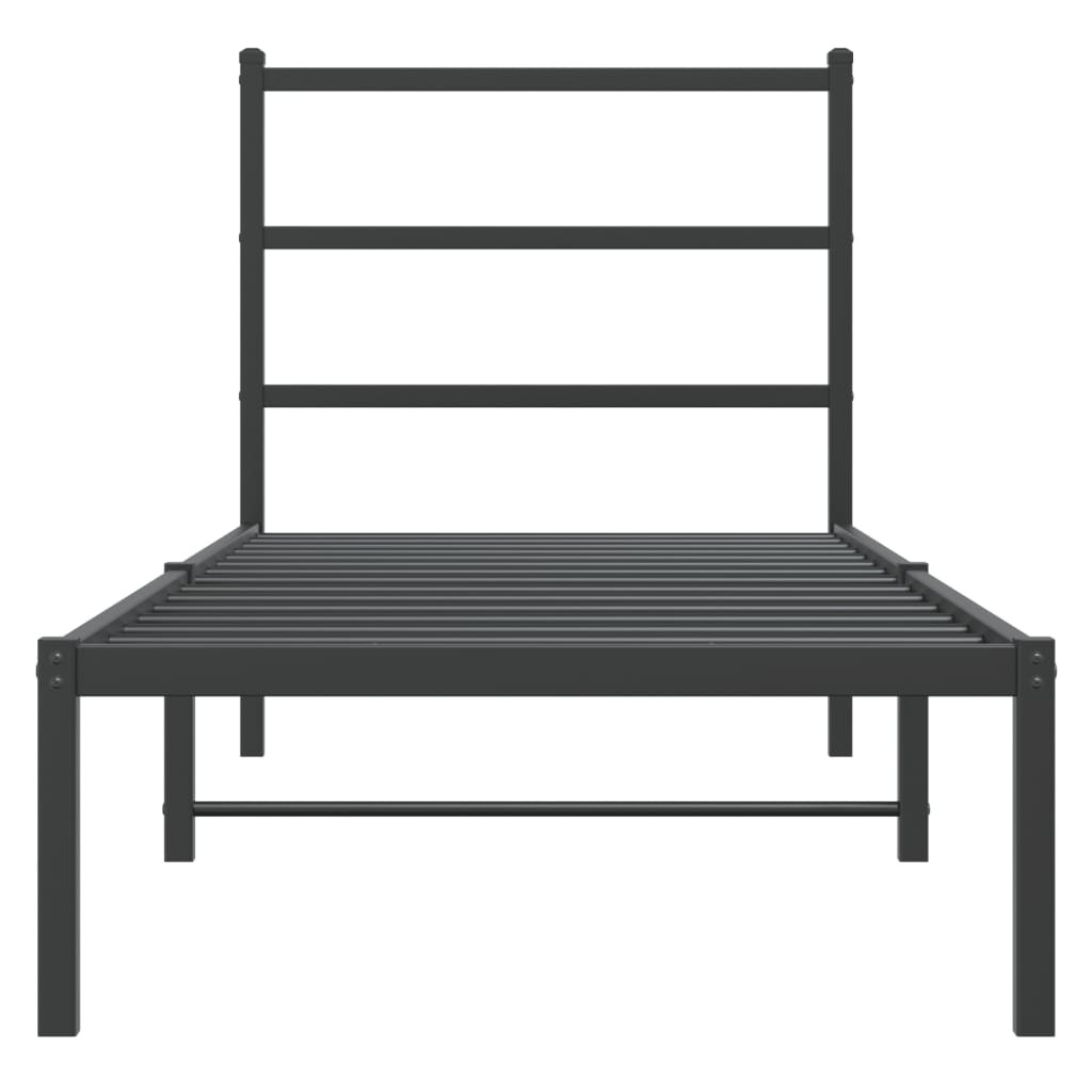 sengeramme med sengegavl 75x190 cm metal sort