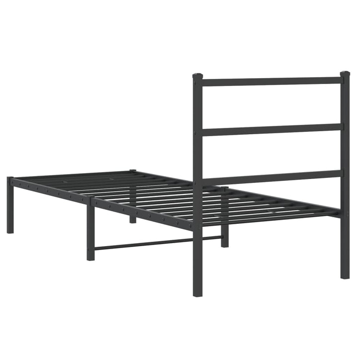 sengeramme med sengegavl 75x190 cm metal sort