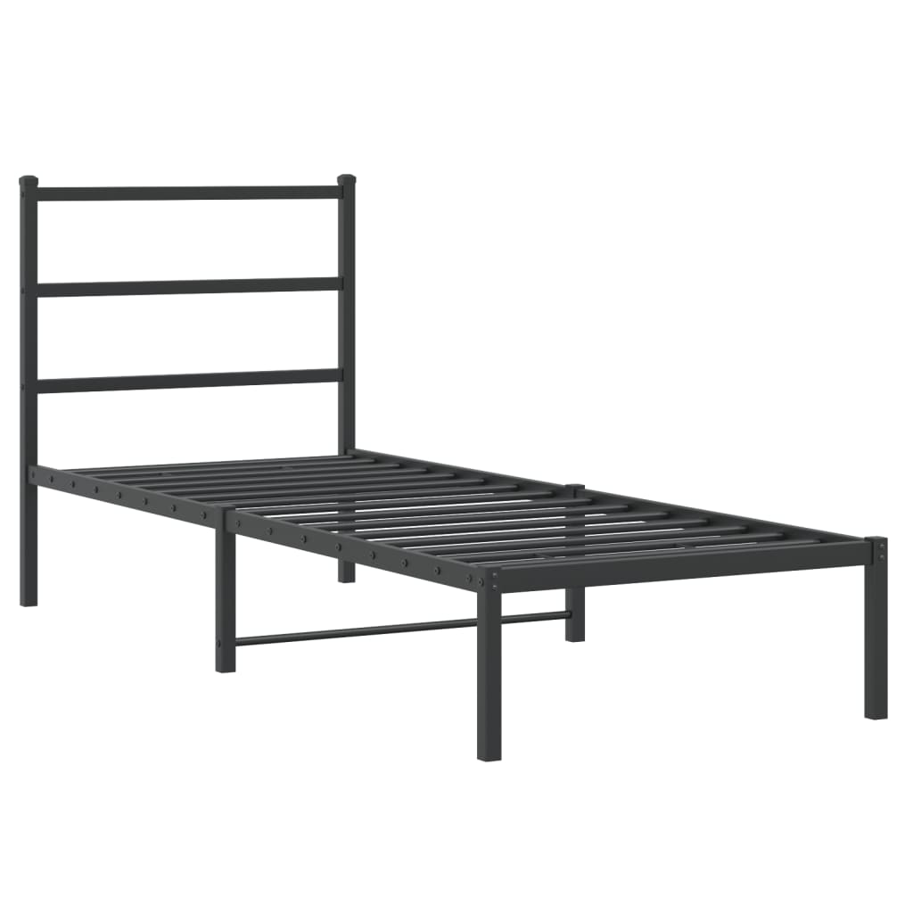 sengeramme med sengegavl 80x200 cm metal sort