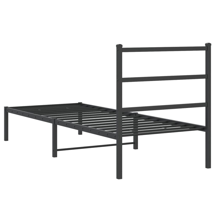 sengeramme med sengegavl 80x200 cm metal sort