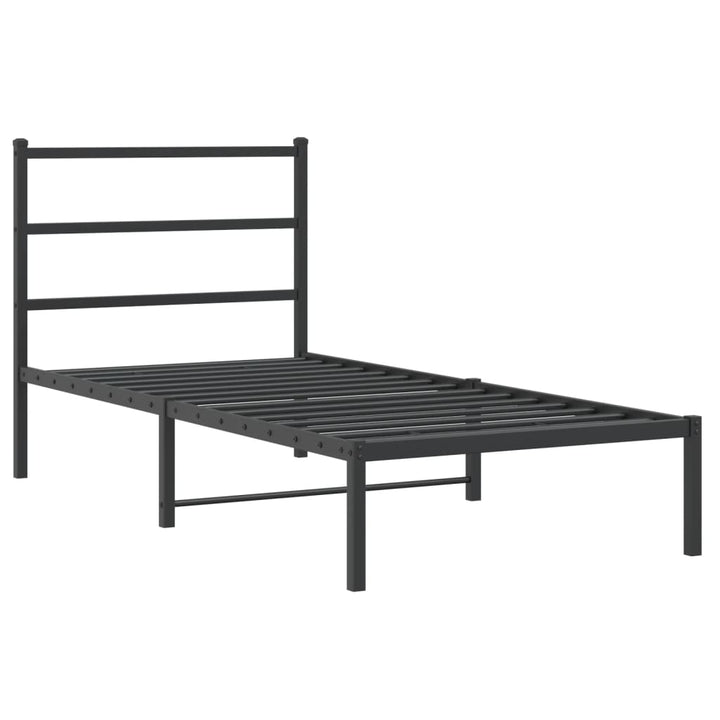 sengeramme med sengegavl 90x190 cm metal sort