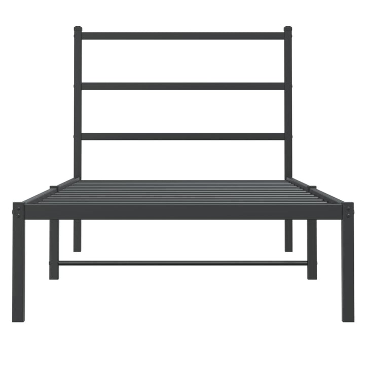sengeramme med sengegavl 90x190 cm metal sort