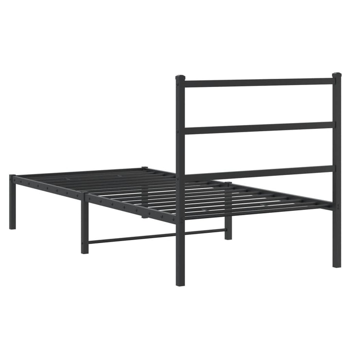 sengeramme med sengegavl 90x190 cm metal sort