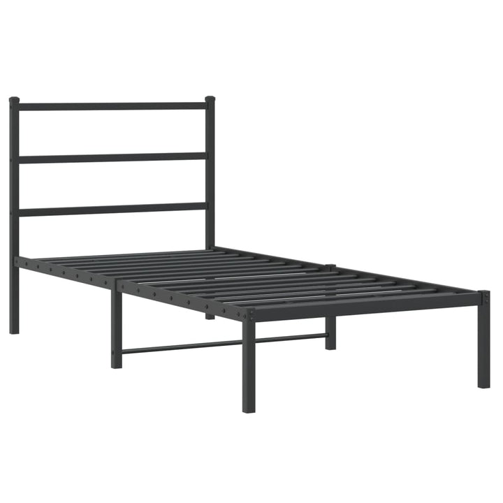 sengeramme med sengegavl 90x200 cm metal sort