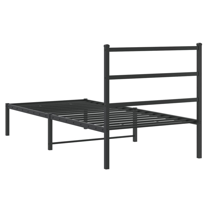 sengeramme med sengegavl 90x200 cm metal sort