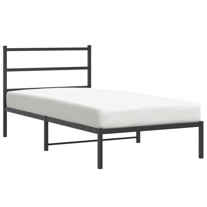 sengeramme med sengegavl 100x200 cm metal sort