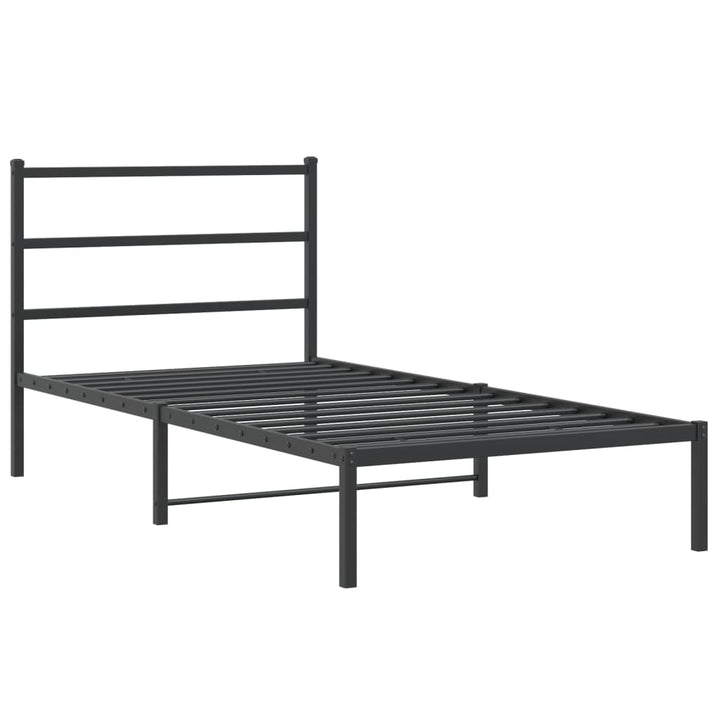 sengeramme med sengegavl 100x200 cm metal sort