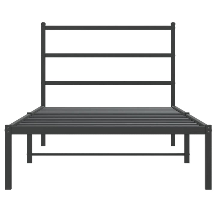 sengeramme med sengegavl 100x200 cm metal sort