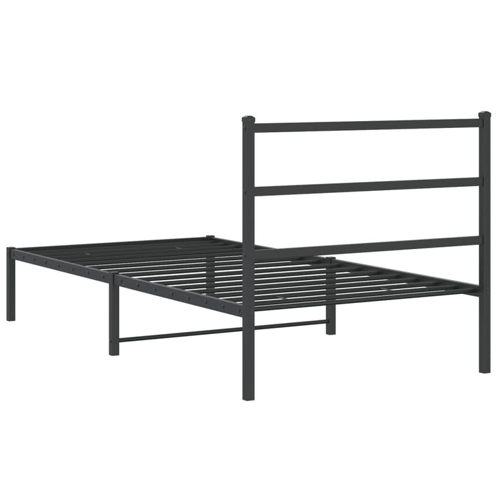 sengeramme med sengegavl 100x200 cm metal sort