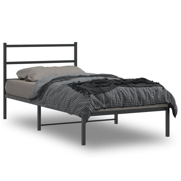 sengeramme med sengegavl 100x200 cm metal sort