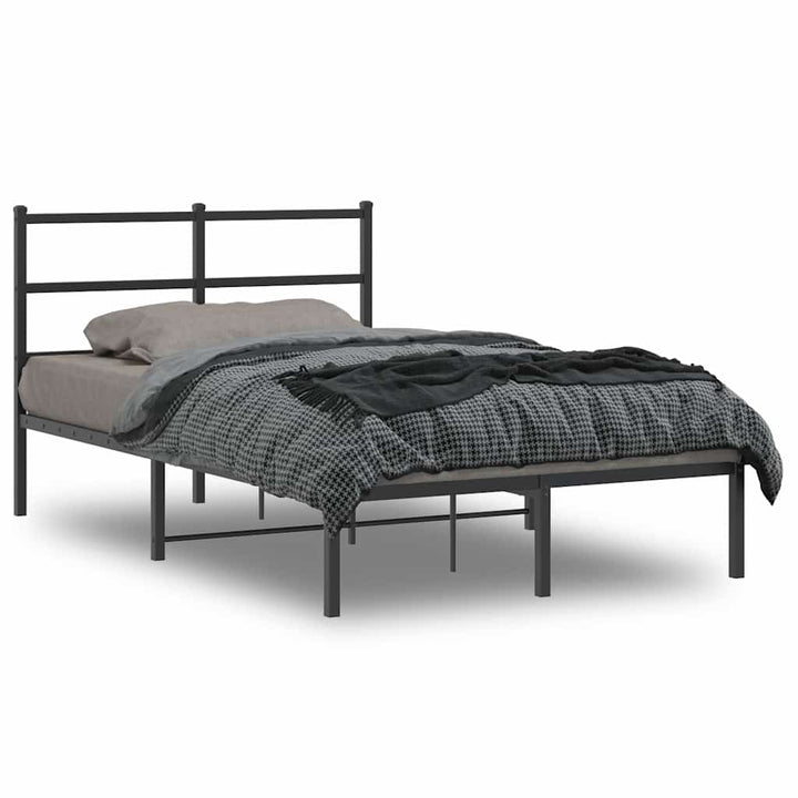 sengeramme med sengegavl 120x190 cm metal sort