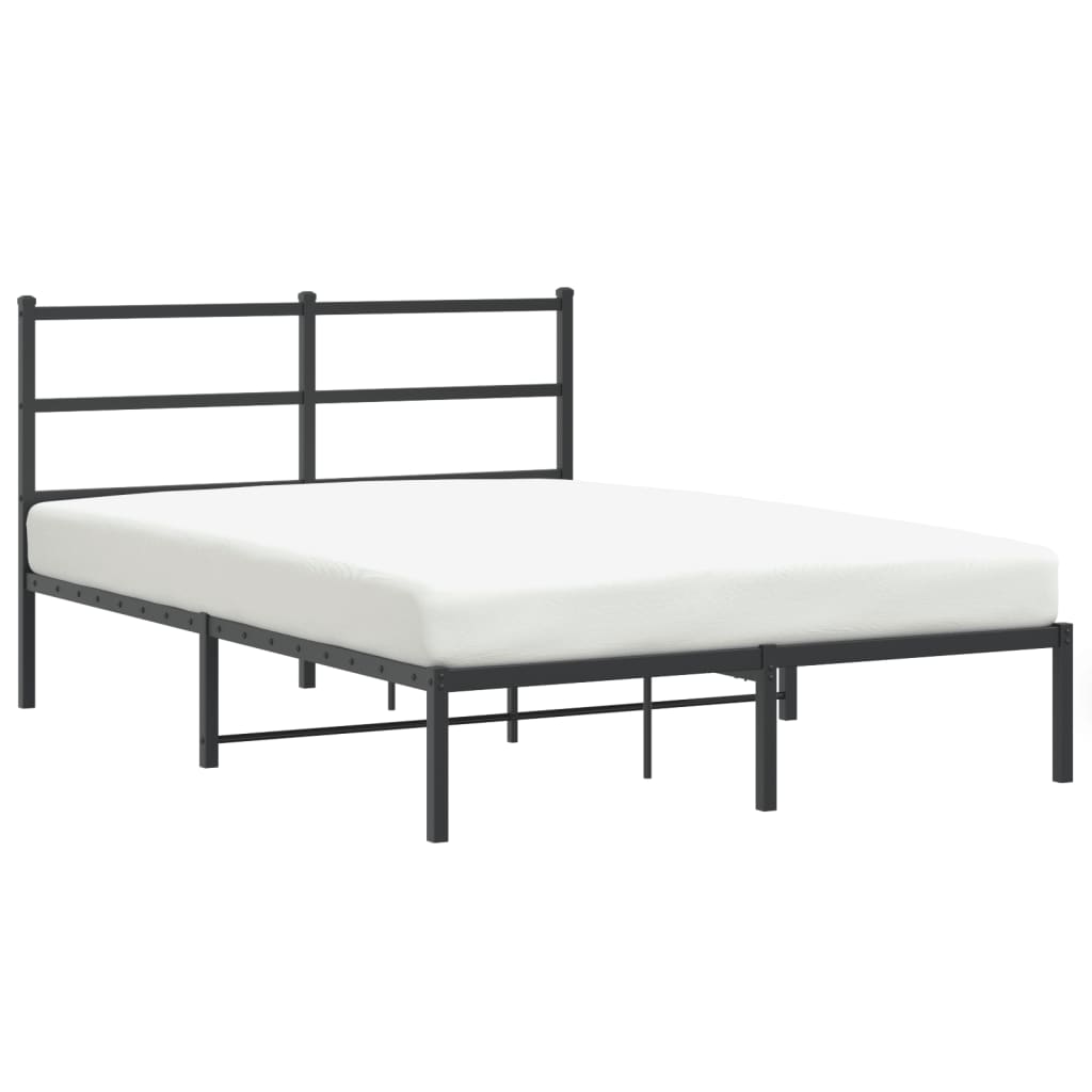 sengeramme med sengegavl 140x200 cm metal sort