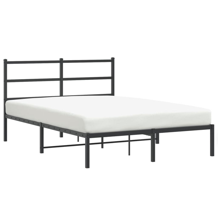 sengeramme med sengegavl 140x200 cm metal sort