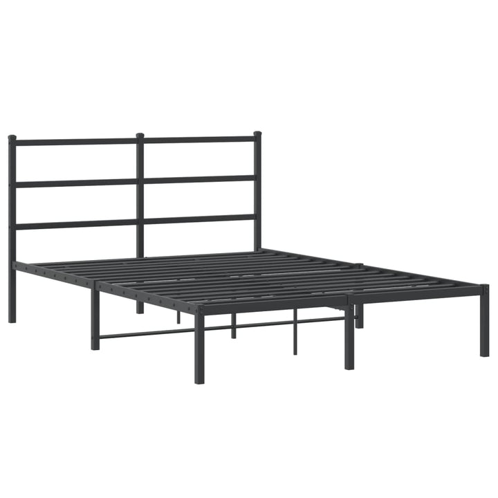 sengeramme med sengegavl 140x200 cm metal sort