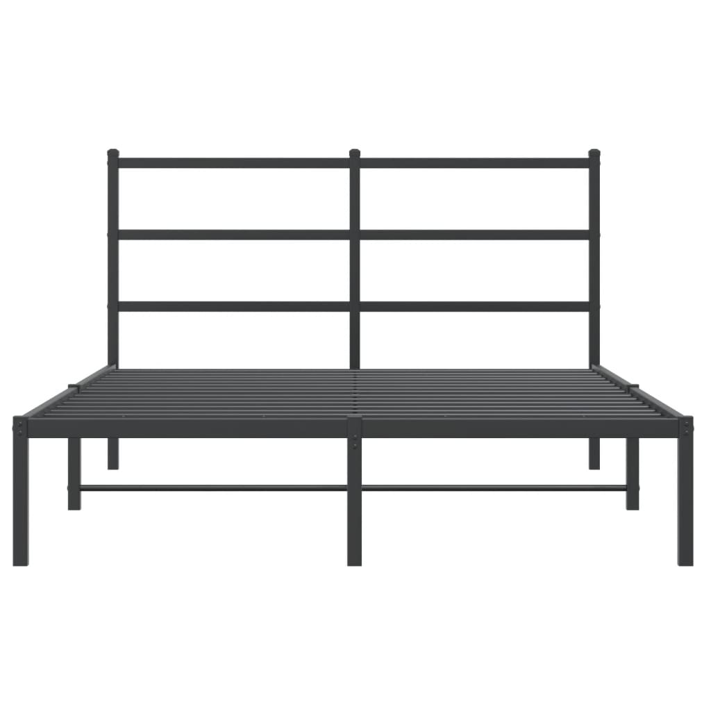 sengeramme med sengegavl 140x200 cm metal sort