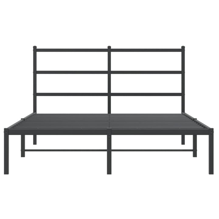 sengeramme med sengegavl 140x200 cm metal sort