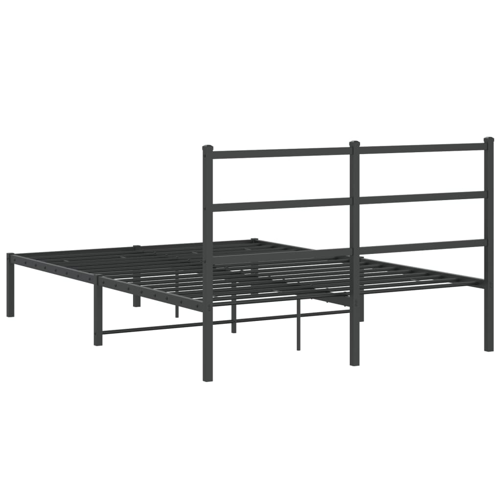sengeramme med sengegavl 140x200 cm metal sort