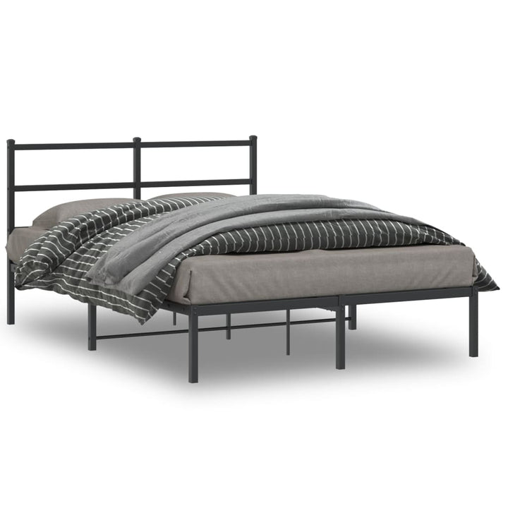 sengeramme med sengegavl 140x200 cm metal sort