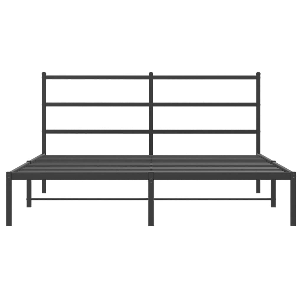 sengeramme med sengegavl 150x200 cm metal sort