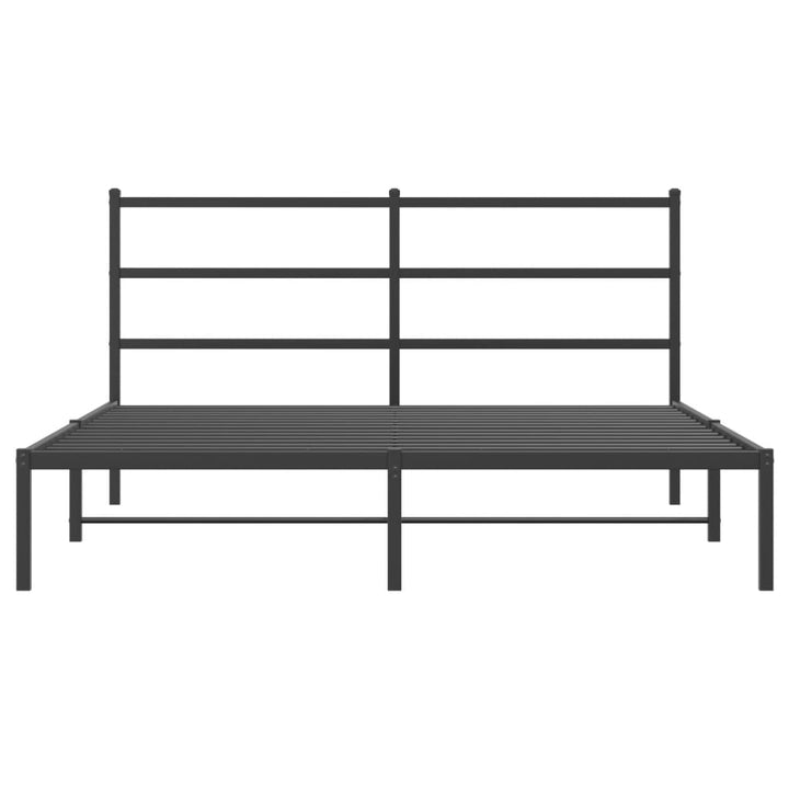 sengeramme med sengegavl 150x200 cm metal sort