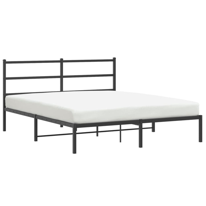 sengeramme med sengegavl 160x200 cm metal sort
