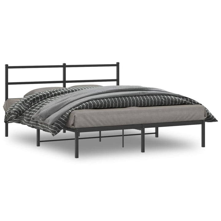 sengeramme med sengegavl 160x200 cm metal sort