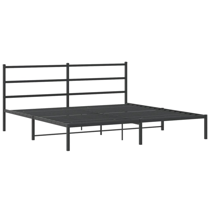sengeramme med sengegavl 180x200 cm metal sort