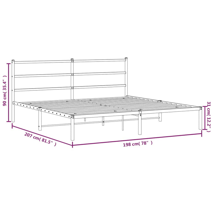sengeramme med sengegavl 193x203 cm metal sort