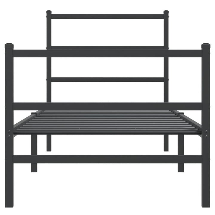 sengeramme med sengegavl og fodgærde 80x200 cm metal sort