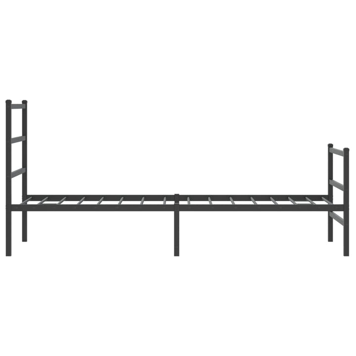 sengeramme med sengegavl og fodgærde 80x200 cm metal sort