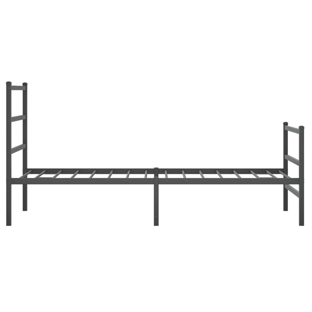 sengeramme med sengegavl og fodgærde 90x200 cm metal sort
