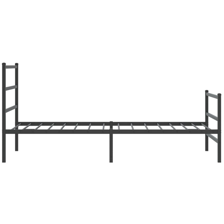 sengeramme med sengegavl og fodgærde 100x190 cm metal sort