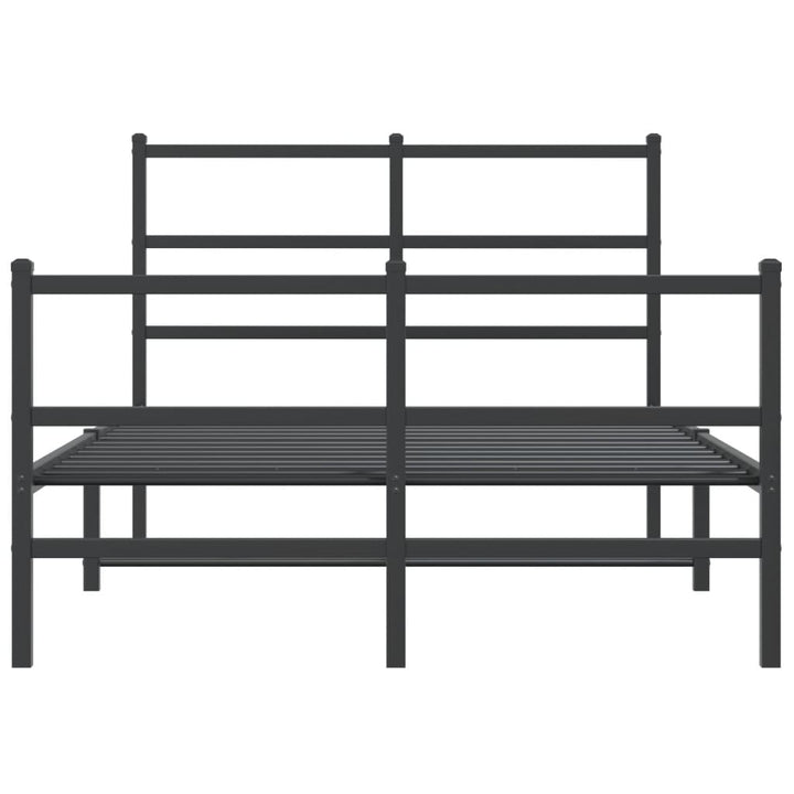 sengeramme med sengegavl og fodgærde 120x190 cm metal sort
