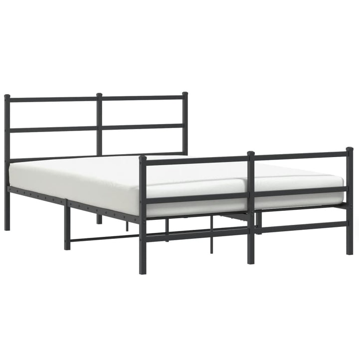 sengeramme med sengegavl og fodgærde 135x190 cm metal sort