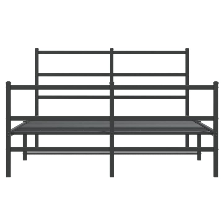 sengeramme med sengegavl og fodgærde 135x190 cm metal sort