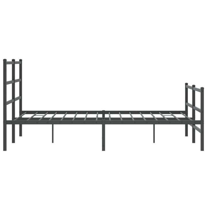 sengeramme med sengegavl og fodgærde 135x190 cm metal sort